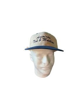 Vintage vtg hat snapback dad cap trucker American Tool and Machine gray and blue
